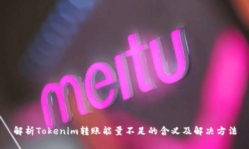 解析Tokenim转账能量不足的含义及解决方法